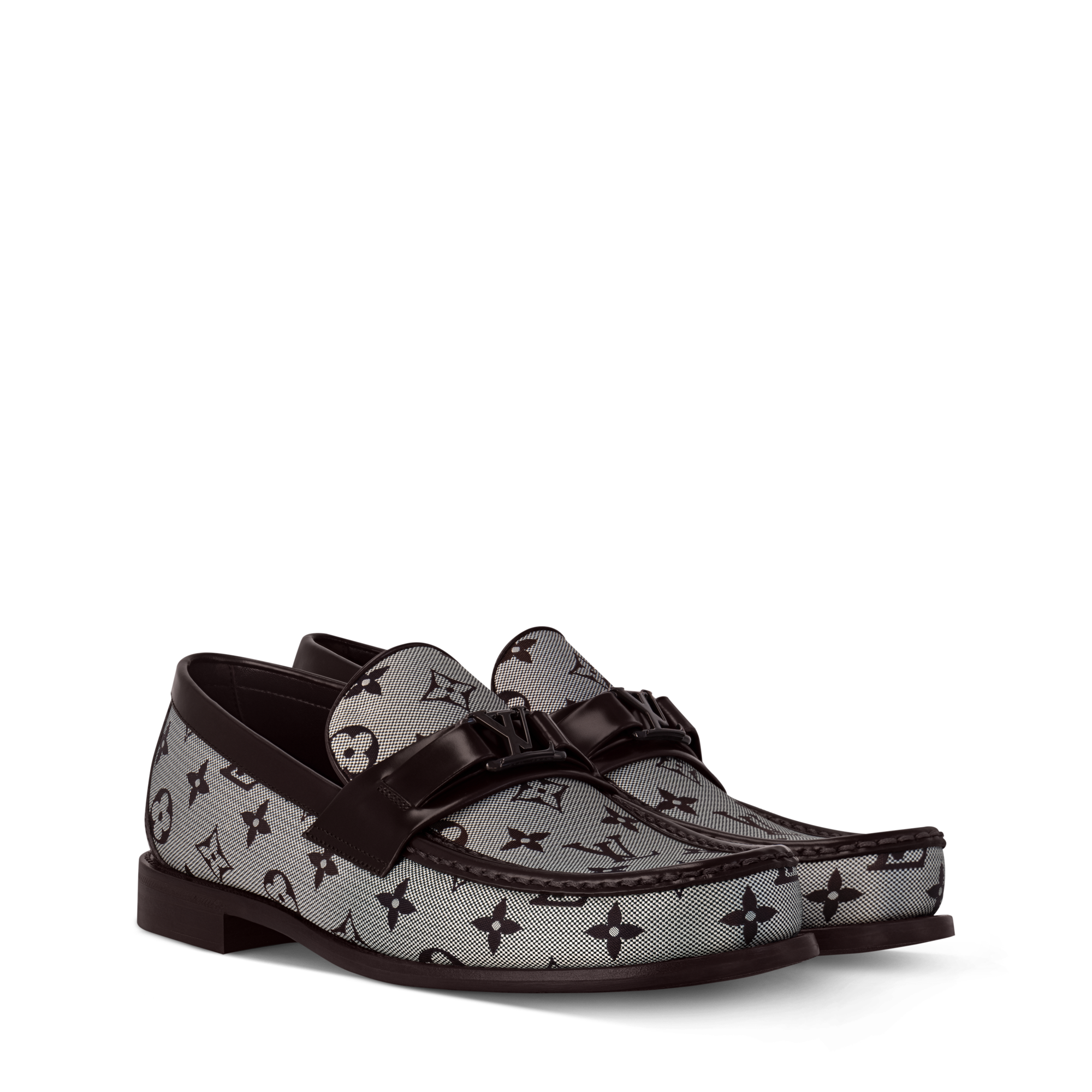 LOUIS VUITTON logo loafers shoes MT0199size 9 L ルイヴィトン